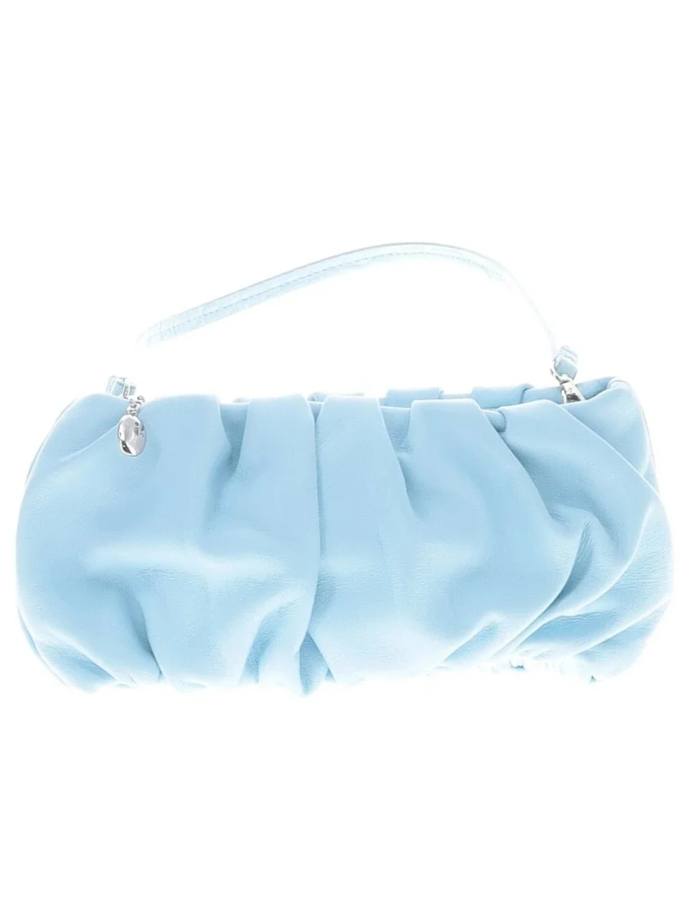 STAUD Light Blue Bean Ruched Shoulder Clutch